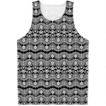 Black And White Ethnic Boho Print Men's Tank Top