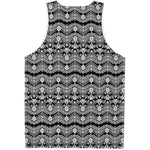 Black And White Ethnic Boho Print Men's Tank Top