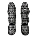 Black And White Ethnic Boho Print Muay Thai Shin Guards