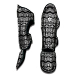 Black And White Ethnic Boho Print Muay Thai Shin Guard