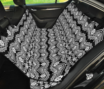 Black And White Ethnic Boho Print Pet Car Back Seat Cover