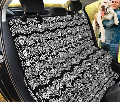 Black And White Ethnic Boho Print Pet Car Back Seat Cover