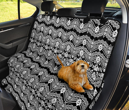 Black And White Ethnic Boho Print Pet Car Back Seat Cover