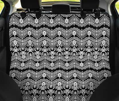 Black And White Ethnic Boho Print Pet Car Back Seat Cover