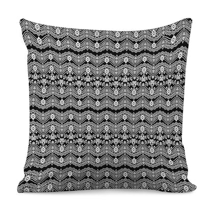 Black And White Ethnic Boho Print Pillow Cover