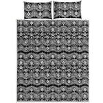 Black And White Ethnic Boho Print Quilt Bed Set