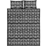 Black And White Ethnic Boho Print Quilt Bed Set
