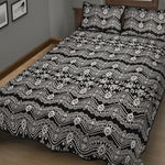 Black And White Ethnic Boho Print Quilt Bed Set