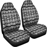 Black And White Ethnic Boho Print Universal Fit Car Seat Covers