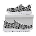 Black And White Ethnic Boho Print White Running Shoes