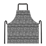 Black And White Ethnic Pattern Print Apron