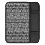 Black And White Ethnic Pattern Print Car Center Console Cover