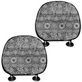 Black And White Ethnic Pattern Print Car Headrest Covers