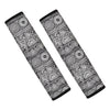 Black And White Ethnic Pattern Print Car Seat Belt Covers