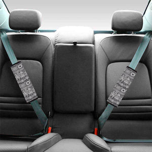 Black And White Ethnic Pattern Print Car Seat Belt Covers