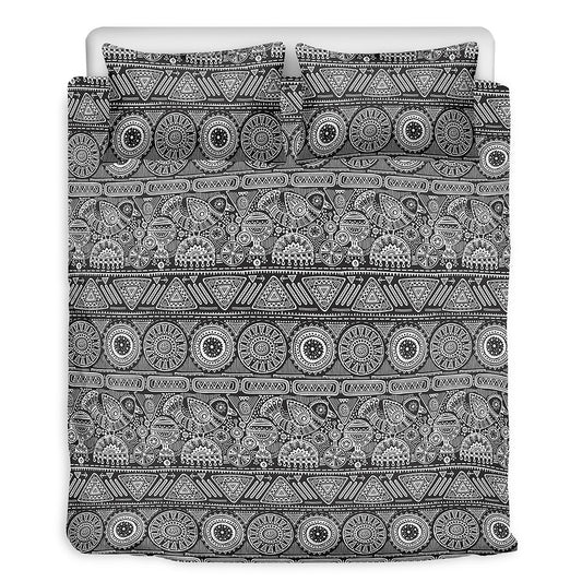 Black And White Ethnic Pattern Print Duvet Cover Bedding Set