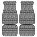 Black And White Ethnic Pattern Print Front and Back Car Floor Mats