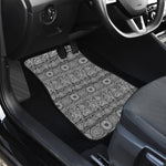 Black And White Ethnic Pattern Print Front and Back Car Floor Mats