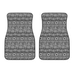 Black And White Ethnic Pattern Print Front Car Floor Mats