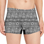 Black And White Ethnic Pattern Print Men's Boxer Briefs