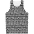 Black And White Ethnic Pattern Print Men's Tank Top