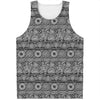 Black And White Ethnic Pattern Print Men's Tank Top