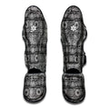 Black And White Ethnic Pattern Print Muay Thai Shin Guards