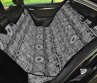 Black And White Ethnic Pattern Print Pet Car Back Seat Cover