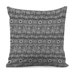 Black And White Ethnic Pattern Print Pillow Cover