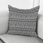 Black And White Ethnic Pattern Print Pillow Cover