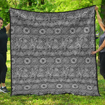 Black And White Ethnic Pattern Print Quilt