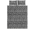 Black And White Ethnic Pattern Print Quilt Bed Set