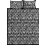 Black And White Ethnic Pattern Print Quilt Bed Set