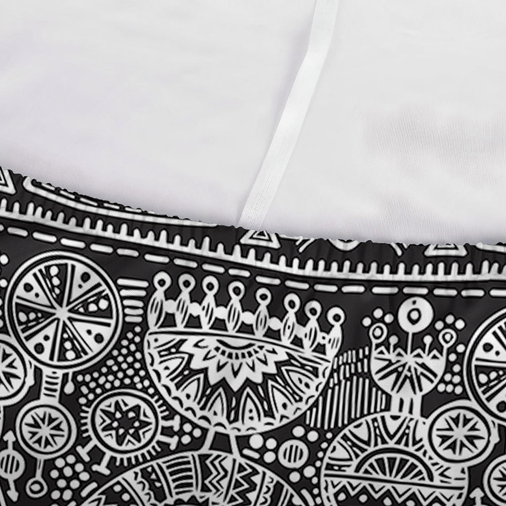 Black And White Ethnic Pattern Print Sofa Cover