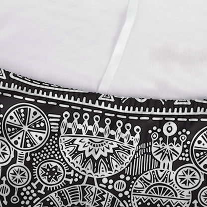Black And White Ethnic Pattern Print Sofa Cover