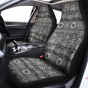 Black And White Ethnic Pattern Print Universal Fit Car Seat Covers