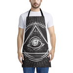 Black And White Eye of Providence Print Apron