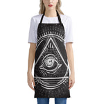 Black And White Eye of Providence Print Apron