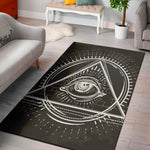 Black And White Eye of Providence Print Area Rug