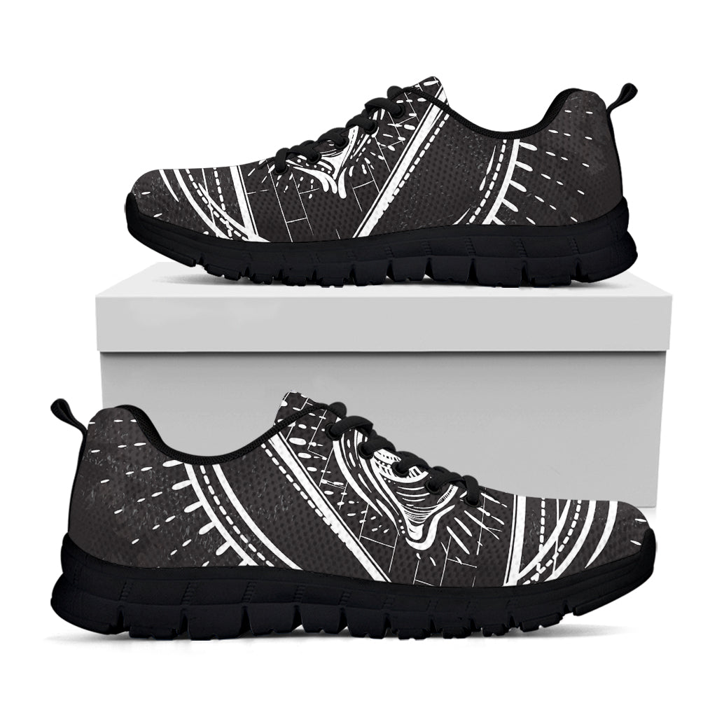 Black And White Eye of Providence Print Black Sneakers