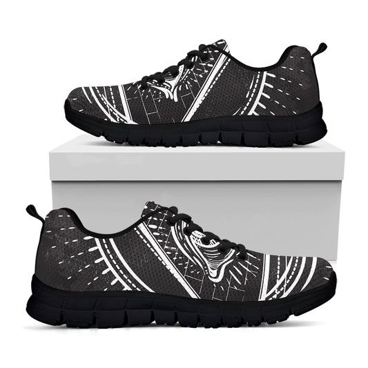 Black And White Eye of Providence Print Black Sneakers