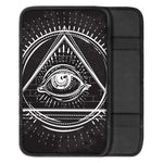 Black And White Eye of Providence Print Car Center Console Cover