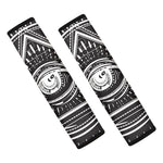 Black And White Eye of Providence Print Car Seat Belt Covers