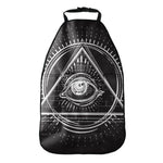 Black And White Eye of Providence Print Car Seat Organizers