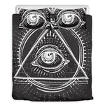 Black And White Eye of Providence Print Duvet Cover Bedding Set