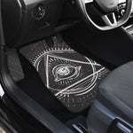 Black And White Eye of Providence Print Front and Back Car Floor Mats