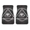 Black And White Eye of Providence Print Front Car Floor Mats