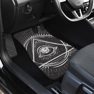 Black And White Eye of Providence Print Front Car Floor Mats