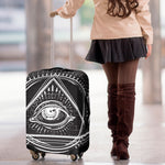 Black And White Eye of Providence Print Luggage Cover