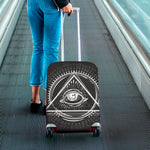 Black And White Eye of Providence Print Luggage Cover